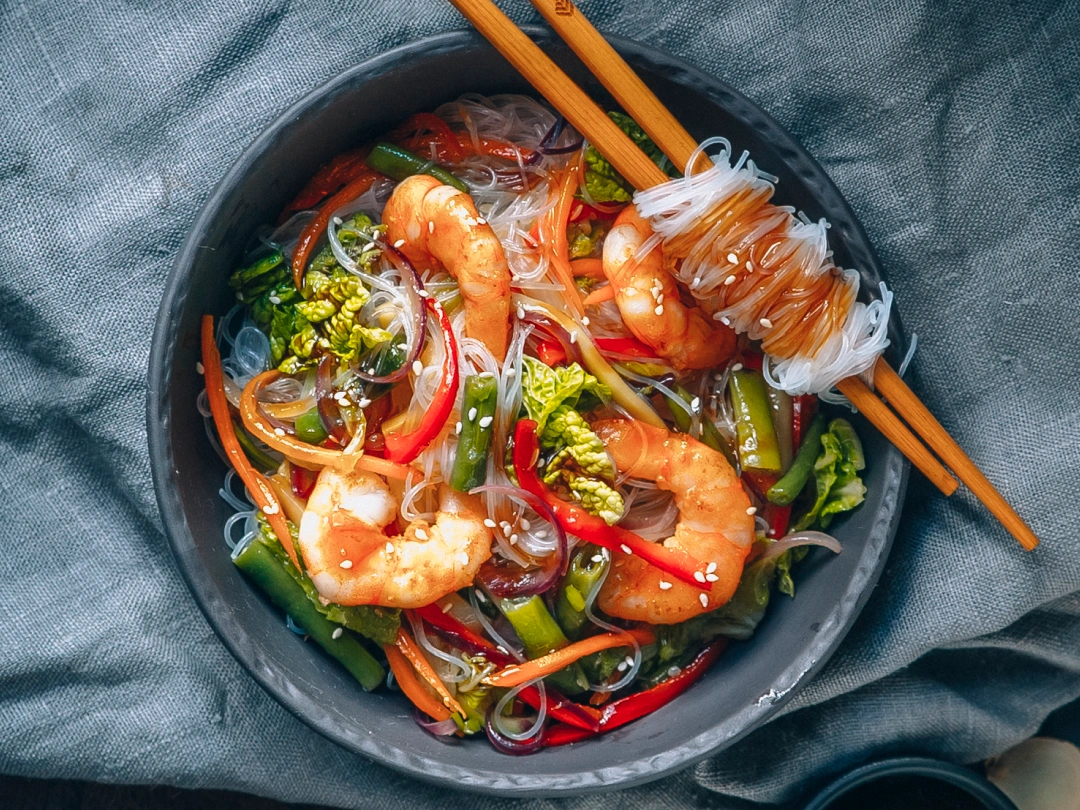 №12 Лапша "Фунчоза" с креветками