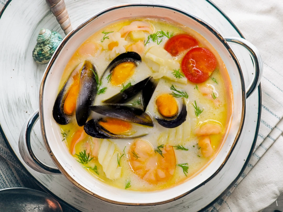 Кокосовый суп с мидиями