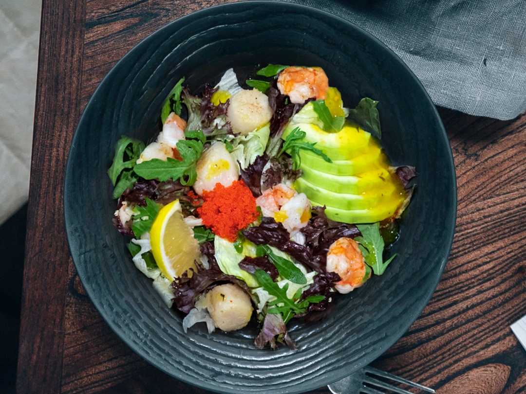 С гребешками и креветками